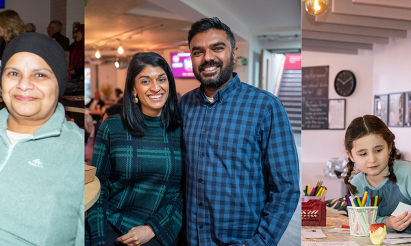 An image of a diverse group of people smiling at the camera.