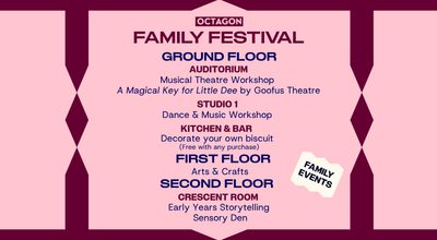 A timetable listing the events taking place at the 2026 Family Festival