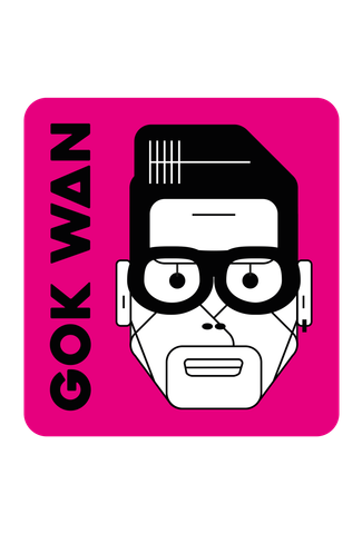 Gok Wan logo and cartoon of face