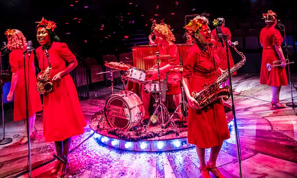 Group of performers playing instruments