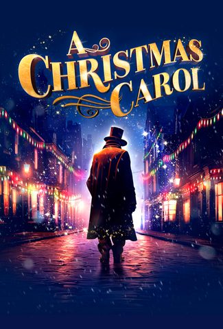 Scrooge walking down a Victorian street