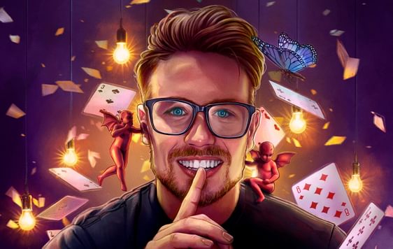 Cover art showing a man surrounded by magic cards and lights