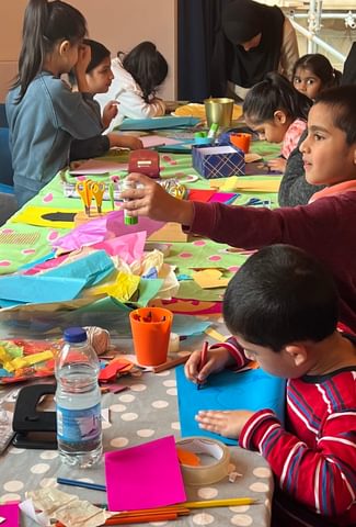 Image of children taking part in arts and crafts session