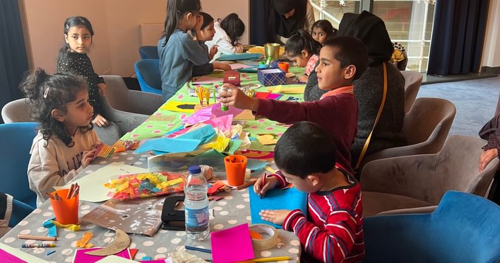 Image of children taking part in arts and crafts session